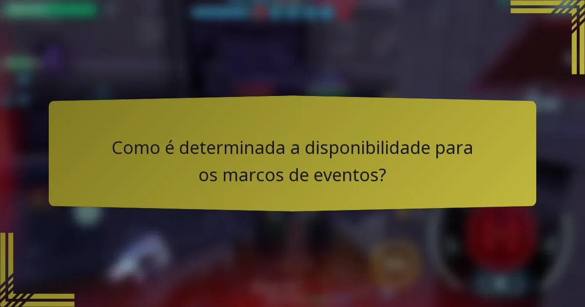 Como é determinada a disponibilidade para os marcos de eventos?